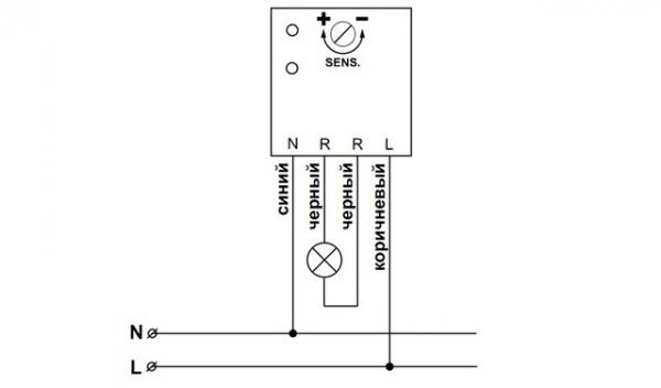 Схема подключения и монтаж датчика освещенности